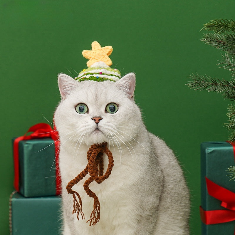 Knitted Pet Christmas Tree Hat