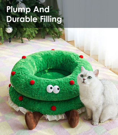 Christmas Wreath Shaped Pet Bed