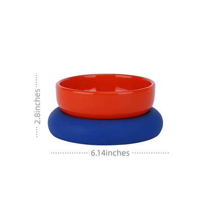 Single Ceramic Cat Food Bowl, 2 cup, 5.1 inch Wide