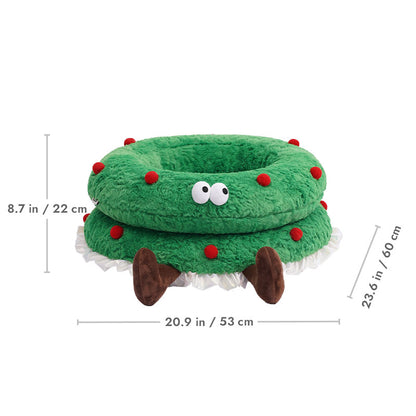 Christmas Wreath Shaped Pet Bed